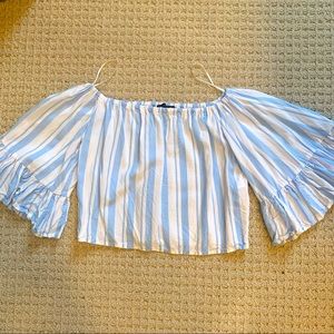 Cotton On off the shoulder crop top/blouse with bell sleeves